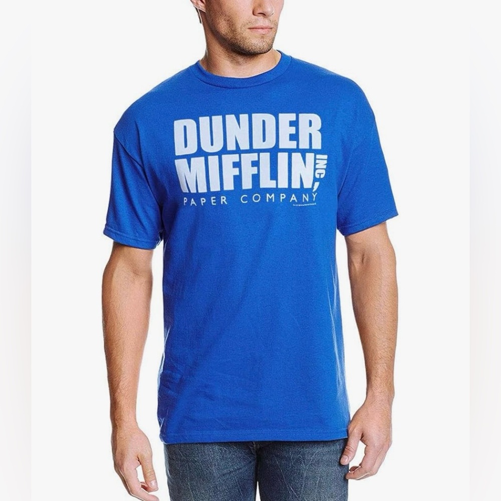 Fruit of the Loom The Office Dunder Mifflin Paper Company Royal Blue Tee
